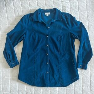 J. Jill Teal Corduroy Shirt